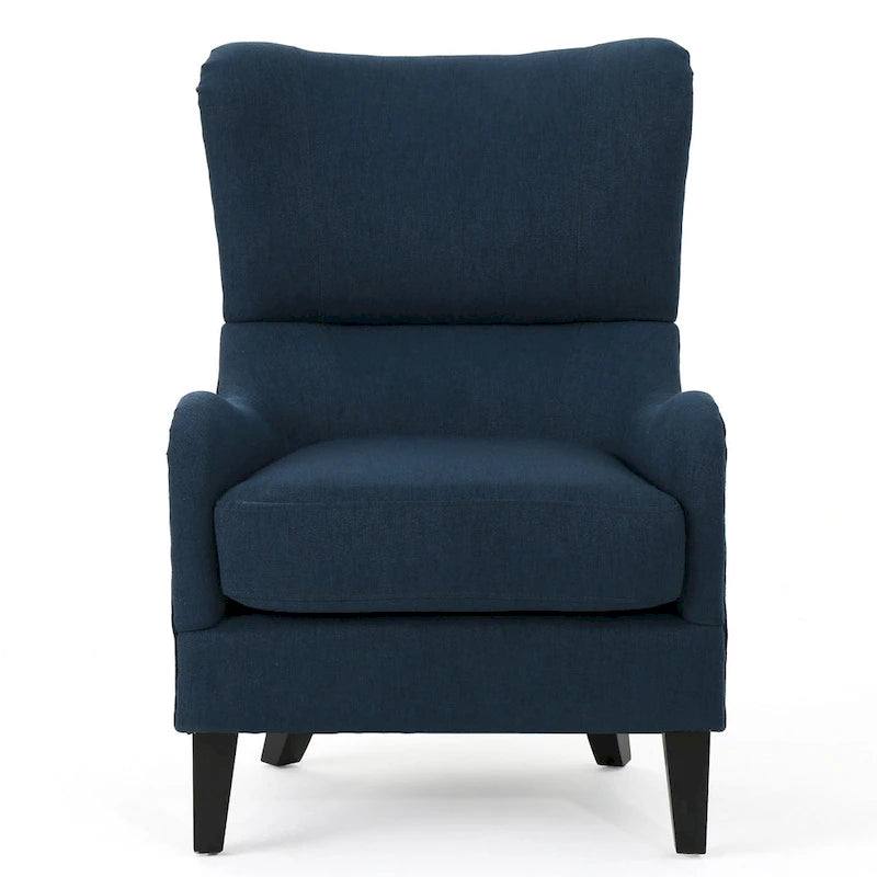 Navy Blue High Back Wingback Accent Chair - 27 Inch Width