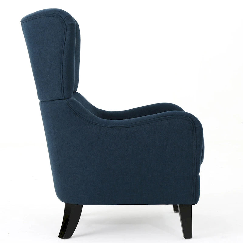 Navy Blue High Back Wingback Accent Chair - 27 Inch Width