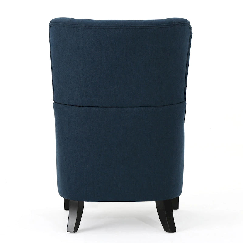 Navy Blue High Back Wingback Accent Chair - 27 Inch Width
