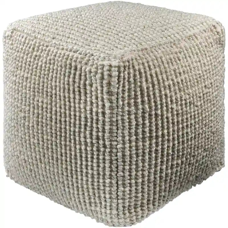 Cottage Style Eco-Friendly Outdoor Pouf - Recycled PET Yarn