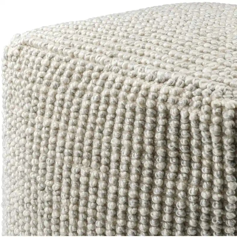 Cottage Style Eco-Friendly Outdoor Pouf - Recycled PET Yarn