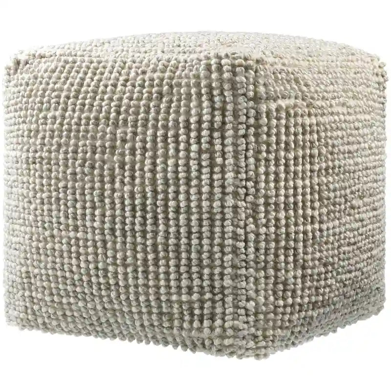 Cottage Style Eco-Friendly Outdoor Pouf - Recycled PET Yarn