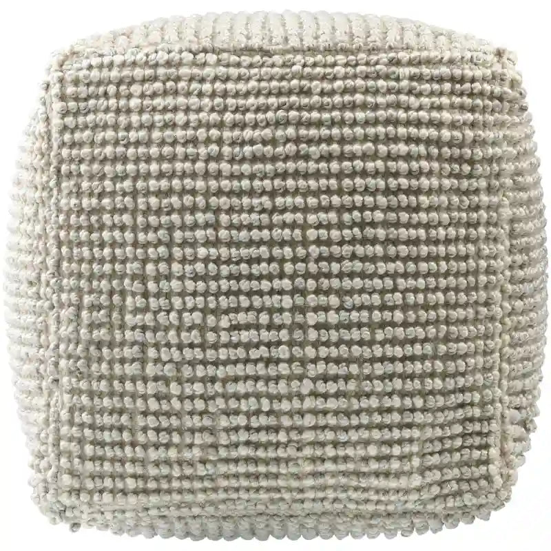 Cottage Style Eco-Friendly Outdoor Pouf - Recycled PET Yarn