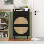 Rattan, Allen 2 door 1 drawer cabinet, shoe rack, double layer, suitable for entrance