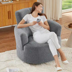 360 Swivel Barrel Chair with Adjustable Headrest - Berber Fleece Upholstery