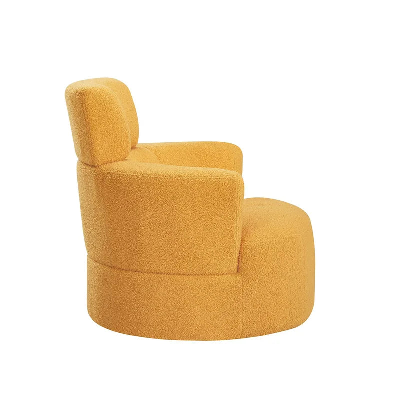 360 Swivel Barrel Chair with Adjustable Headrest - Berber Fleece Upholstery