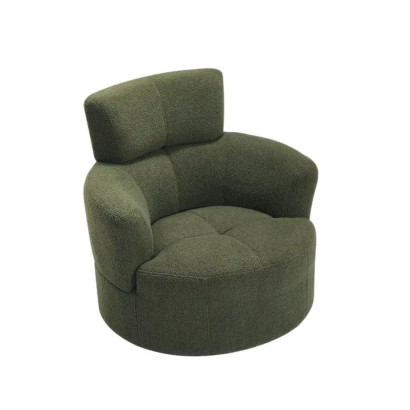360 Swivel Barrel Chair with Adjustable Headrest - Berber Fleece Upholstery