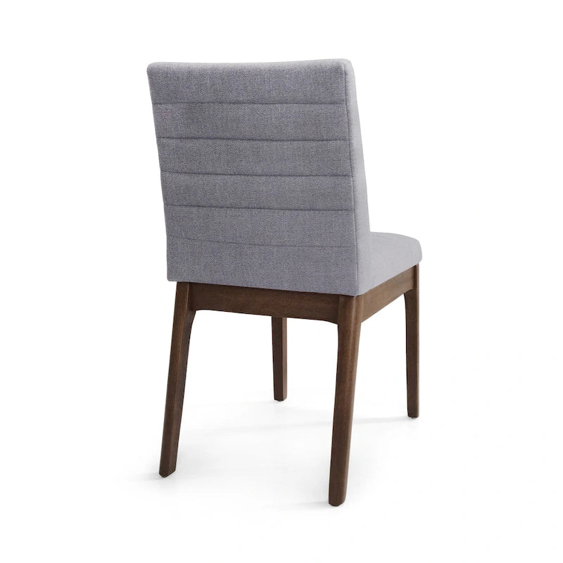 Mid-Century Modern Channel Stitch Dining Chairs - Set of 2