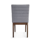 Mid-Century Modern Channel Stitch Dining Chairs - Set of 2