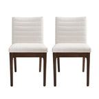 Mid-Century Modern Channel Stitch Dining Chairs - Set of 2