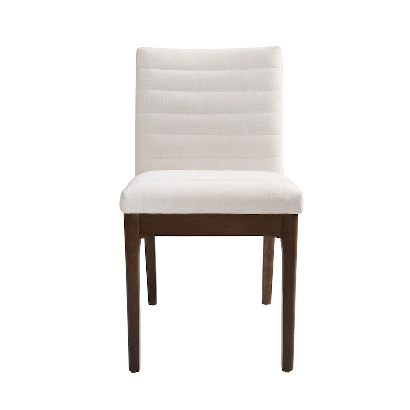 Mid-Century Modern Channel Stitch Dining Chairs - Set of 2