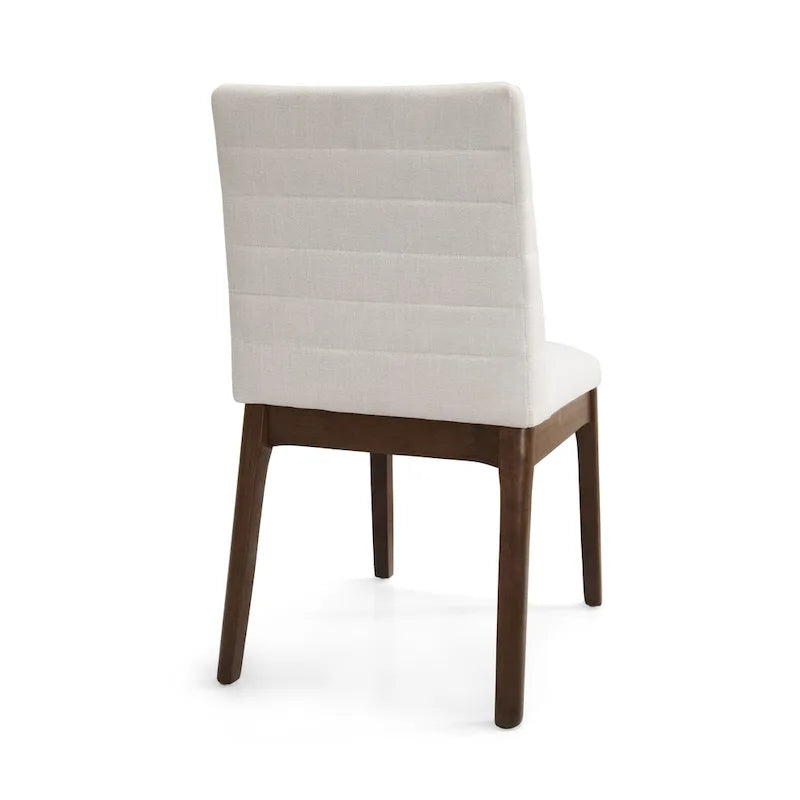 Mid-Century Modern Channel Stitch Dining Chairs - Set of 2
