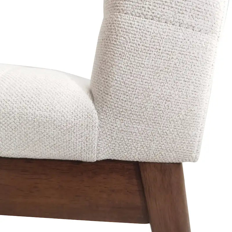 Mid-Century Modern Channel Stitch Dining Chairs - Set of 2