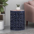Indoor Lace Cut Side Table with Tile Mosaic Top