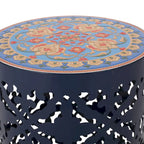 Indoor Lace Cut Side Table with Tile Mosaic Top