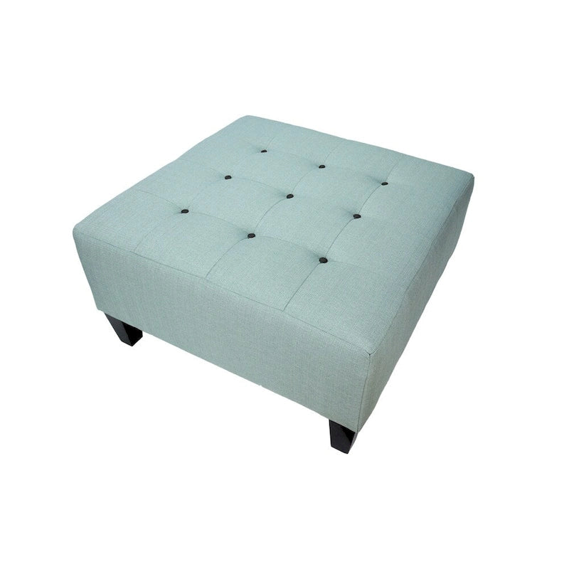 Button Tufted Upholstered Square Ottoman - 34 Inch