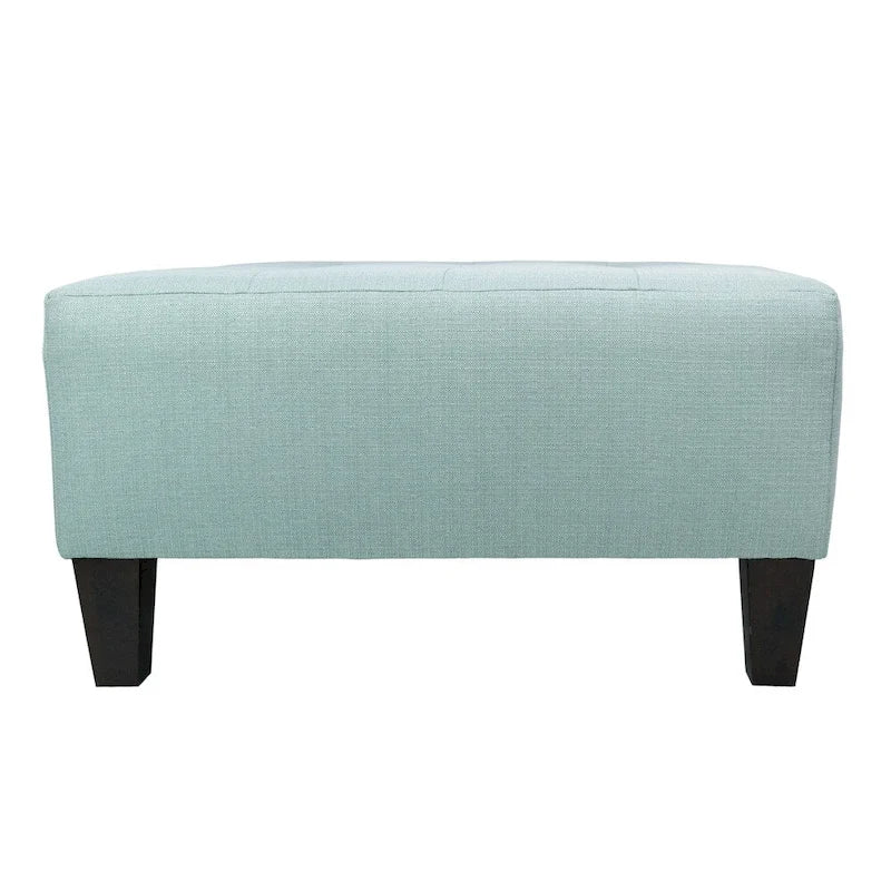 Button Tufted Upholstered Square Ottoman - 34 Inch