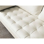 Faux Leather Mid-Century Modern Loveseat with Button Tufting