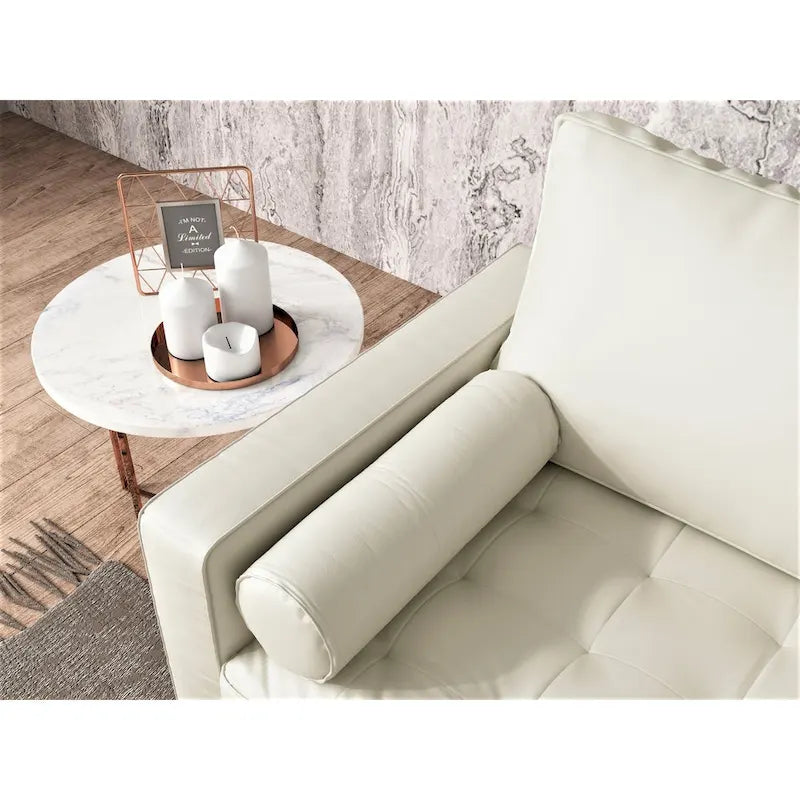 Faux Leather Mid-Century Modern Loveseat with Button Tufting