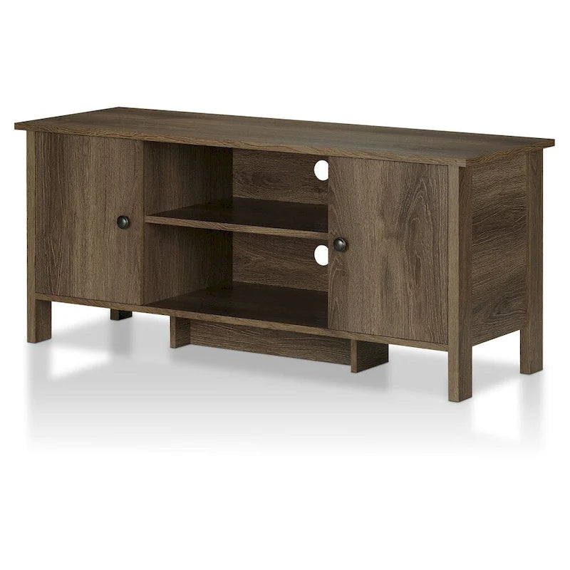 Rogan Transitional Distressed Walnut 48-inch 6-Shelf TV Console