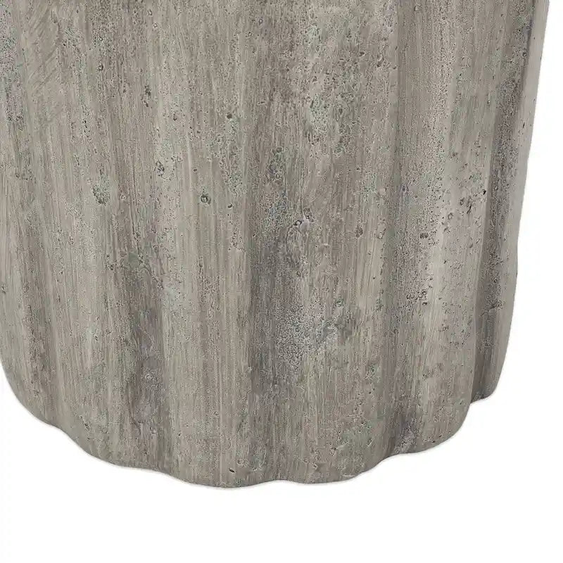 Indoor/Outdoor Contemporary Lightweight Concrete Accent Side Table