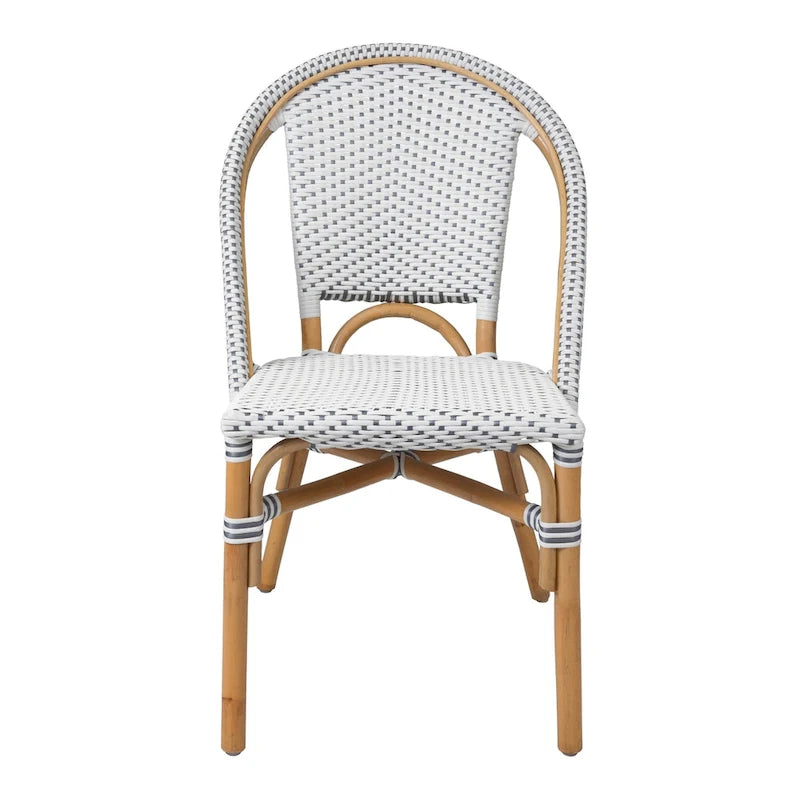 All-Weather Rattan Bistro Chair with Rounded Back