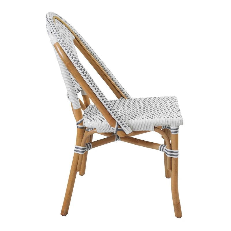 All-Weather Rattan Bistro Chair with Rounded Back