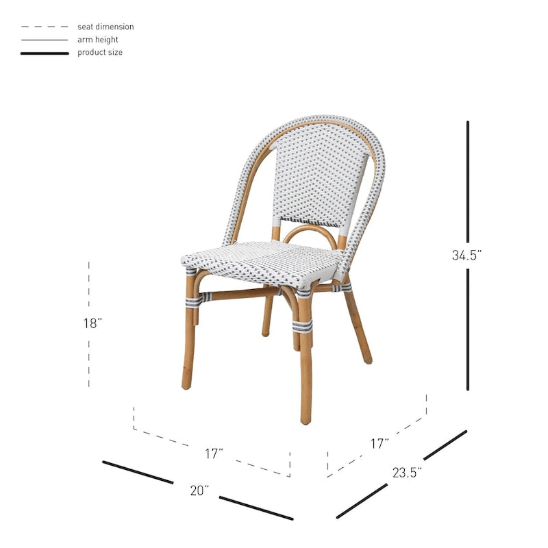 All-Weather Rattan Bistro Chair with Rounded Back