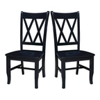 Antique Black Storage Bench with Beige Cushion