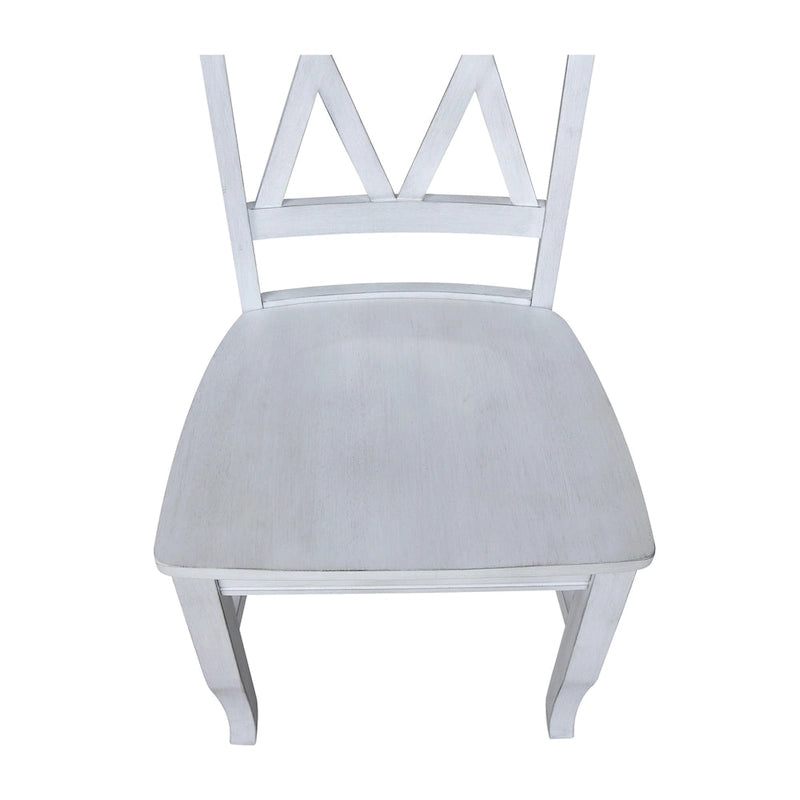 Antique Black Storage Bench with Beige Cushion