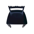 Antique Black Storage Bench with Beige Cushion