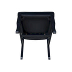 Antique Black Storage Bench with Beige Cushion