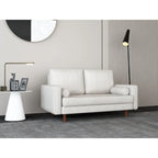 59 Mid-Century Square Arm Leather Loveseat