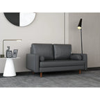 59 Mid-Century Square Arm Leather Loveseat