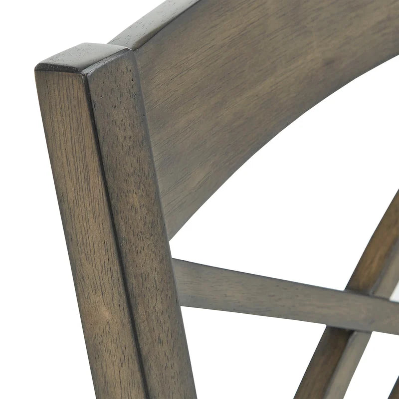 Espresso Finish Upholstered Dining Chairs with Lattice Back - Set of 2