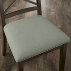 Espresso Finish Upholstered Dining Chairs with Lattice Back - Set of 2