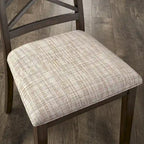 Espresso Finish Upholstered Dining Chairs with Lattice Back - Set of 2