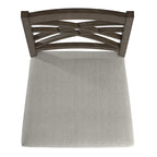 Espresso Finish Upholstered Dining Chairs with Lattice Back - Set of 2