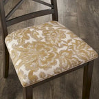 Espresso Finish Upholstered Dining Chairs with Lattice Back - Set of 2