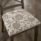 Espresso Finish Upholstered Dining Chairs with Lattice Back - Set of 2