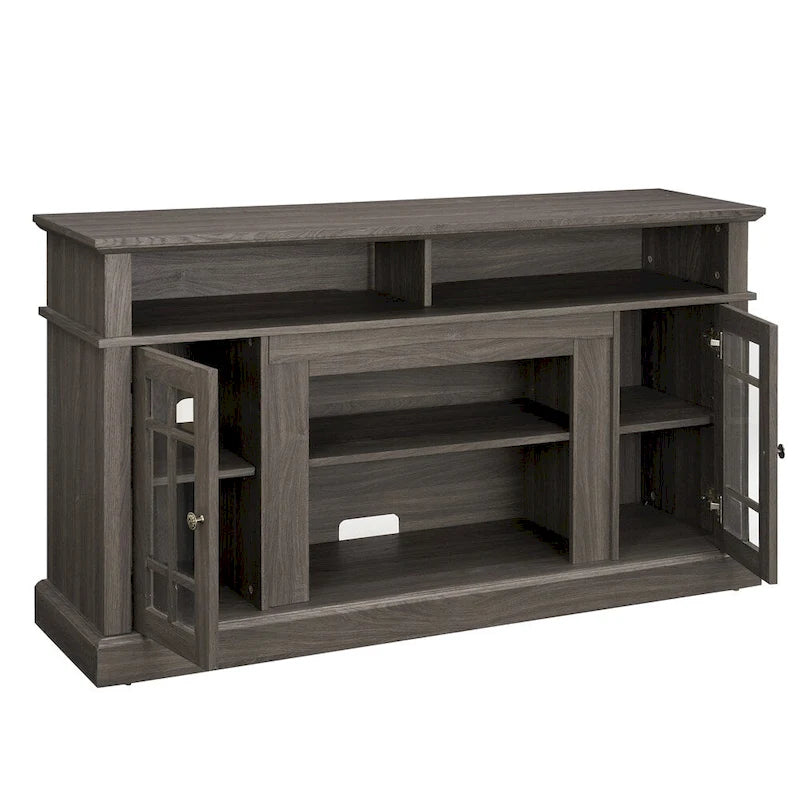 58-Inch Wood TV Stand with Storage Cabinets and Cable Management