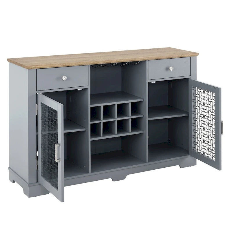 Modern Farmhouse Buffet Cabinet,Sideboard with Drawers and Glass Door