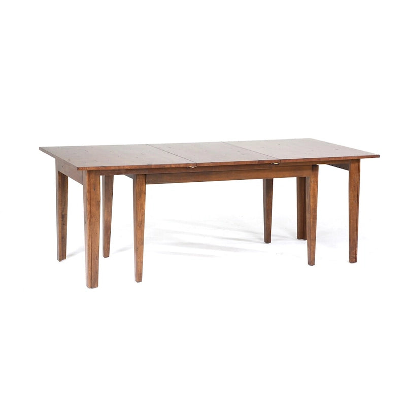 7-Piece Solid Rubberwood Dining Set with Extendable Table and Ladder-Back Chairs