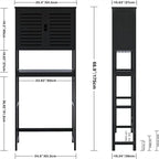 Over-Toilet Bathroom Storage Cabinet - 3 Shelves Bamboo Wood Tower