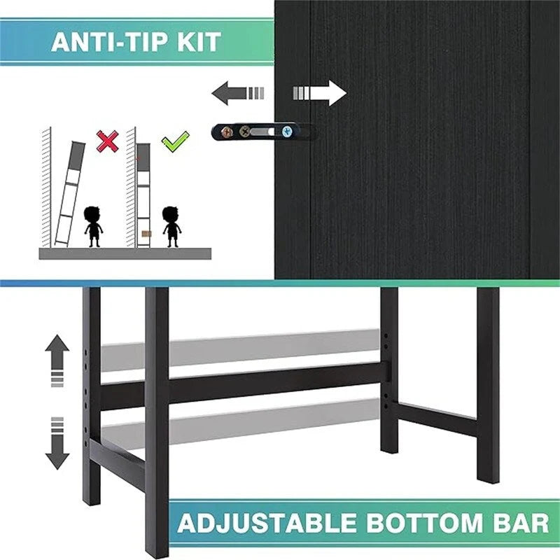 Over-Toilet Bathroom Storage Cabinet - 3 Shelves Bamboo Wood Tower