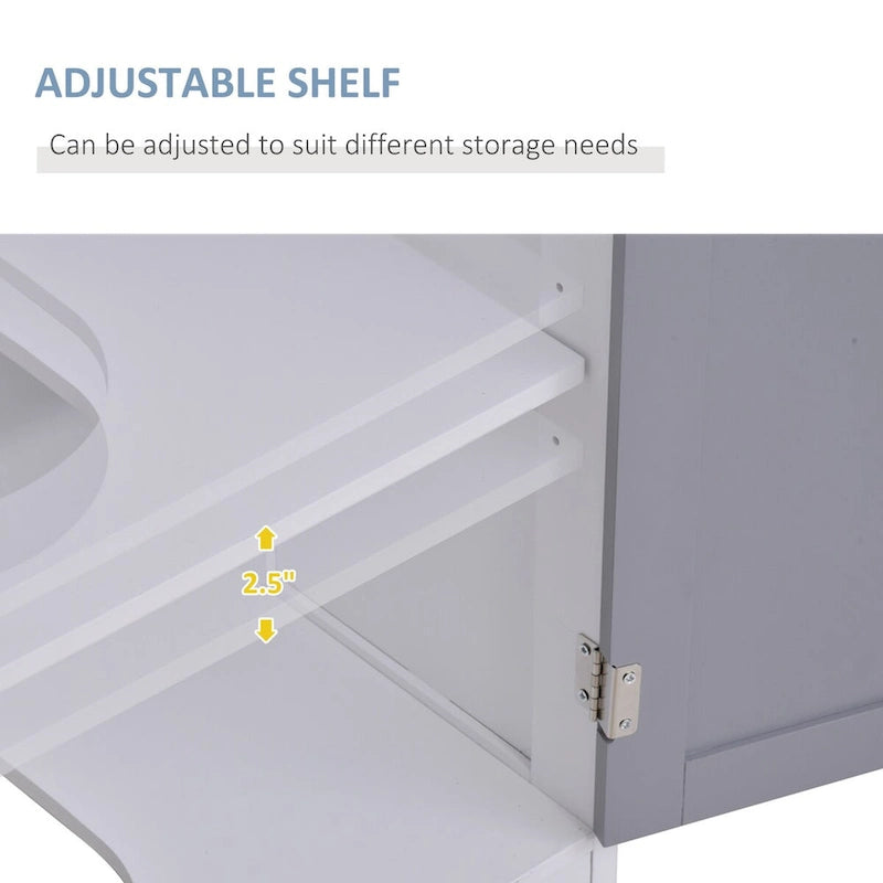 Under Sink Storage Cabinet with Adjustable Shelf - U-Shaped Design