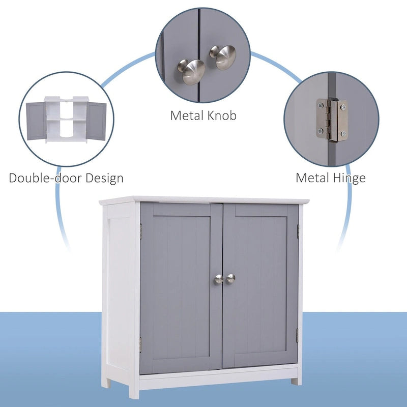 Under Sink Storage Cabinet with Adjustable Shelf - U-Shaped Design