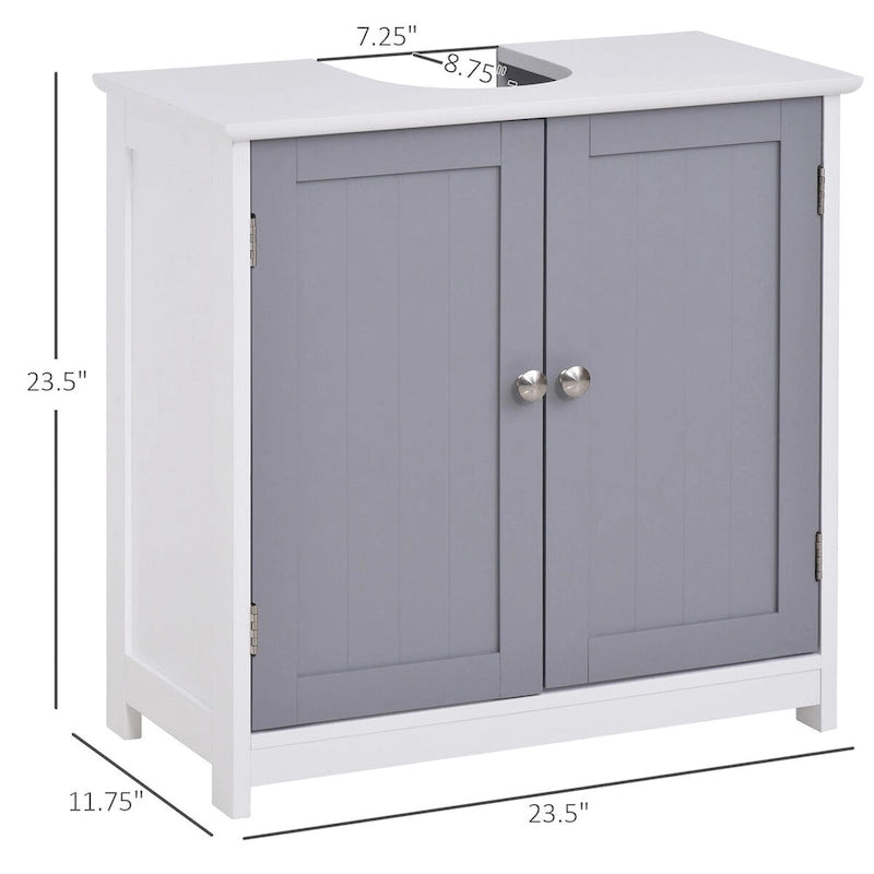 Under Sink Storage Cabinet with Adjustable Shelf - U-Shaped Design