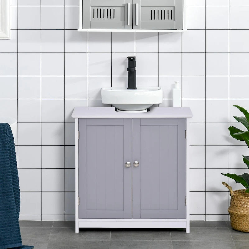 Under Sink Storage Cabinet with Adjustable Shelf - U-Shaped Design