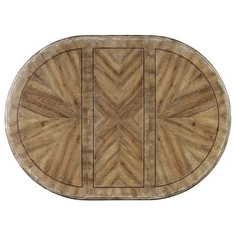 54-Inch Round Vintage Luxury Farmhouse Dining Table with Leaf